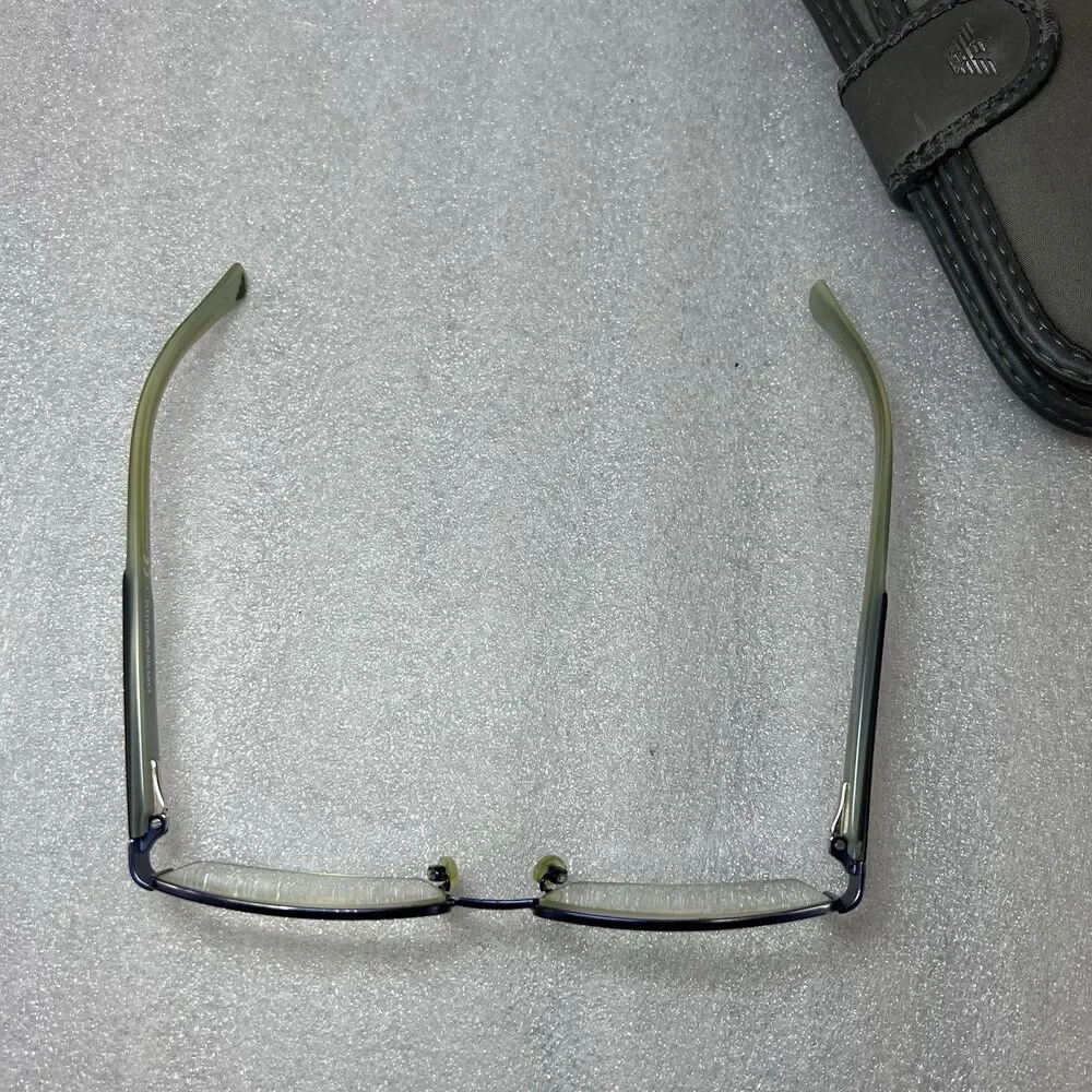 Emporio Armani EA1001 Eyeglass Frames Only Blue Rectangular Half Rim 54-17-135
